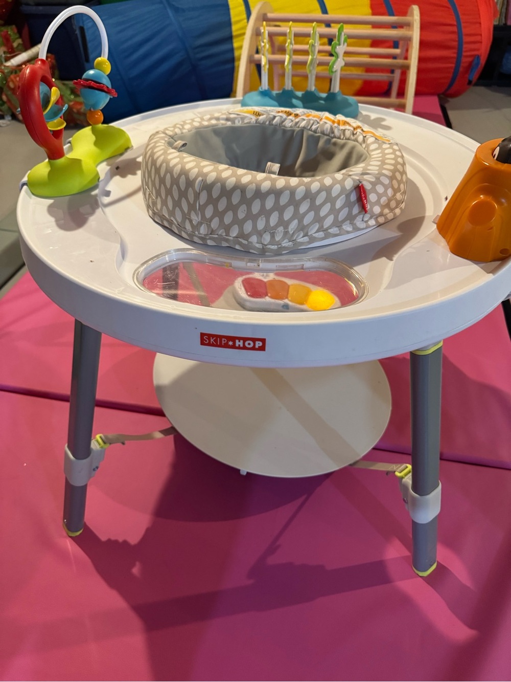 Skip Hop White and Gray Activity Table with Colorful Toy Stations